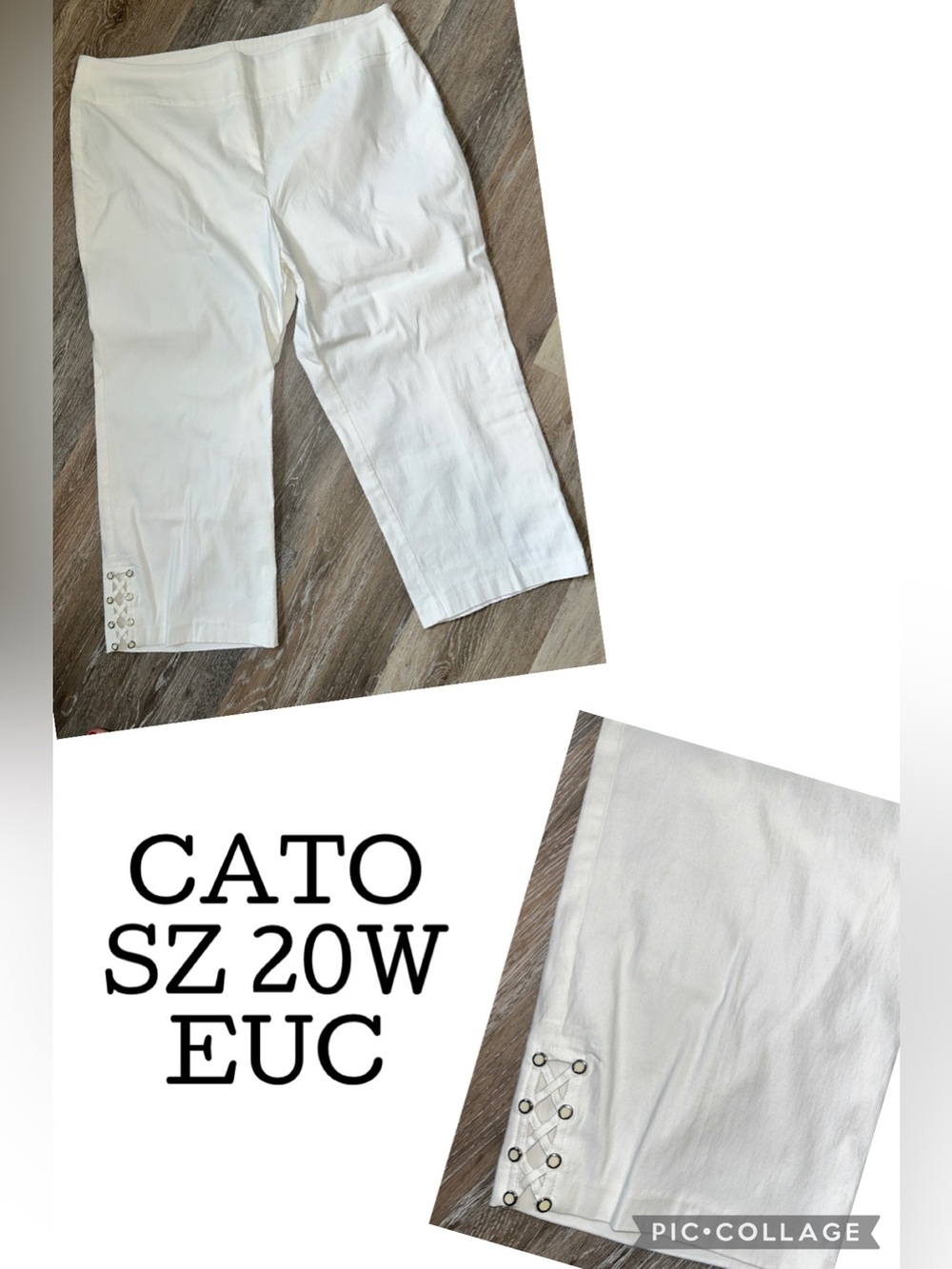 CATO EST 1946 White Capris sz 20W
